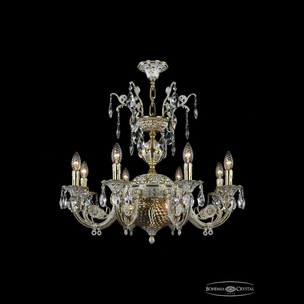 Люстра бронзовая 8722/8/KR175SP/250IT GW Clear/1C Bohemia Ivele Crystal