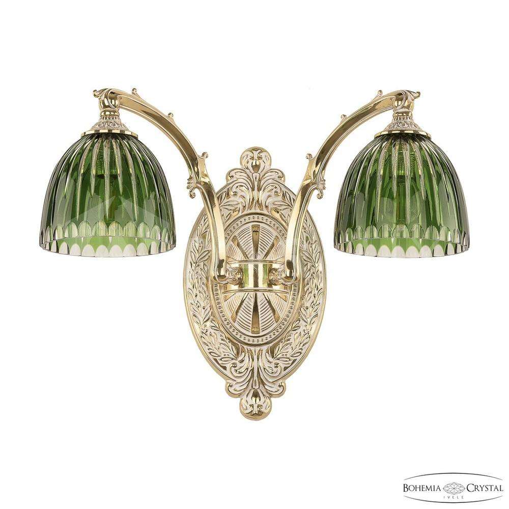 Бра бронзовые 7211B12/2/210 GW P1 D Clear-Green/H-1K Bohemia Ivele Crystal